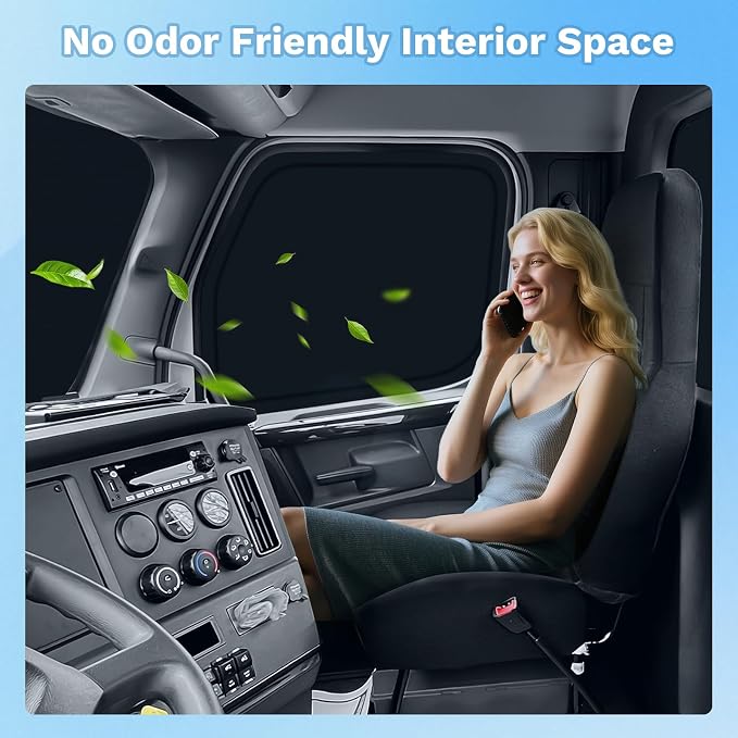 KUST Car Window Shades for Freightliner Cascadia 2018-2025 2026 Windshield Sun Shade Side Window Cover UV Block Privacy Protection Cascadia Accessories Foldable Front Rear Full Set 3PCS