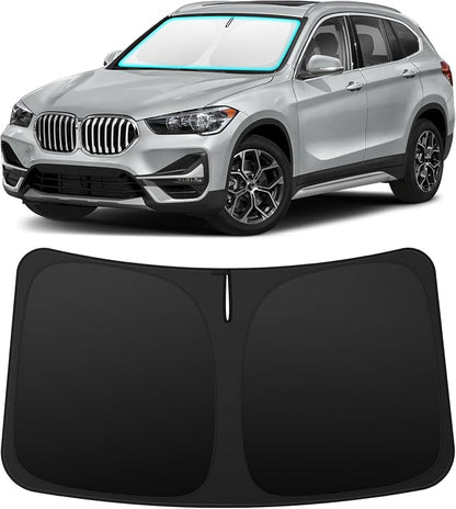 INSAUTO Custom Fit Windshield Sun Shade Accessories for BMW X1 2016-2022, Foldable Front Window Sunshade, UV & Heat Reflector, Keeps Interior Cool, Includes Storage Bag