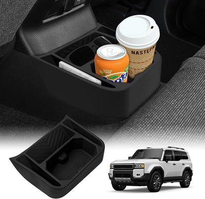 Shademax Rear Center Console Organizer for Toyota Land Cruiser LC250 2024 2025 2026 Accessories Backseat Storage Box Rear Bridge Organizer Insert Land Cruiser Console Air Outlet Tray Silicone Material