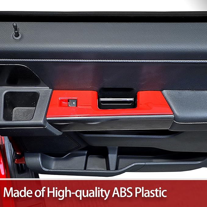 GZXinWei Window Control Switch Panel Trim Cover Sticker Door Armrest for Ford F150 2021 2022 2023 2024 2025 2026 Interior Decor Accessories Red