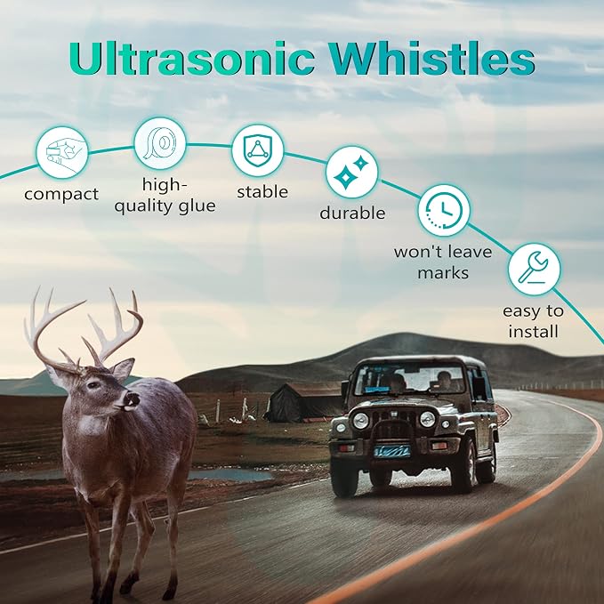 Elook Deer Whistles for Car, Save Deer Whistle for Vehicles and Trunks, Single Horn, 7 Pack (Registered Patent)