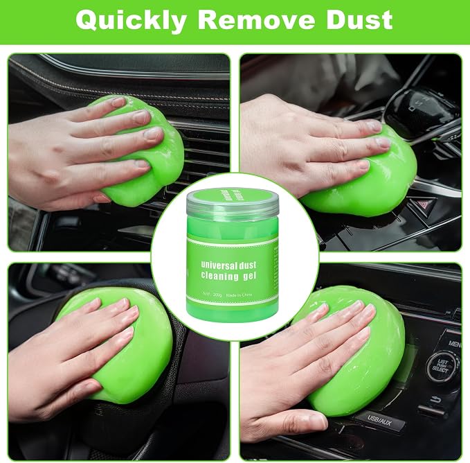 Green Windshield Cleaner Tool, 17Pcs Car Interior Cleaning Kit, Detailing Kit Interior Cleaner, Car Detailing Brushes, Cleaning Gel, Inside Cleaning Accessories for Trucks, SUVs, RVs Window
