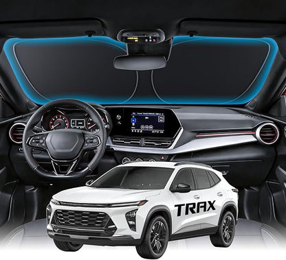 Wigoo for Chevrolet Trax Windshield Sunshade [OEM Design, 100% Sun Blockage] Foldable Heat Insulation Sun Shade with Storage Bag, for Chevrolet Trax (2024-2026), Silver Coating