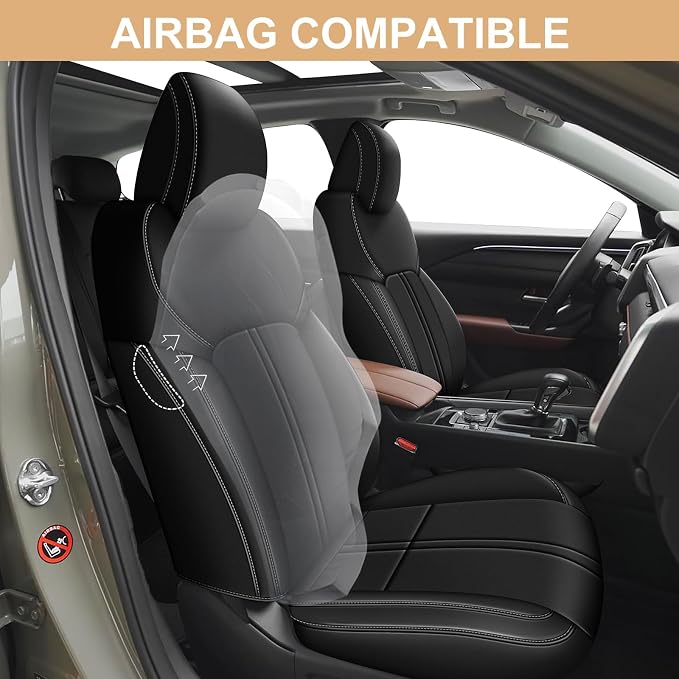 TTX LIGHTING Custom Fit Seat Covers for Mazda CX50 2023 2024 2025 2026, Full Set Faux Leather Black(CX-50 Seat Cover 2023-2026, Black)