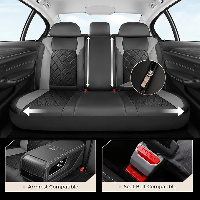 Coverado Car Seat Covers, Seat Covers Full Set, 5 Seats Automotive Seat Cover, Mesh Breathable Seat Protectors, Universal Fit for Most Cars