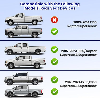 Kaishengyuan Upgraded Rear Seat Quick Release with Elastic Rope Compatible with Ford F-150 (2009+) & F-250/350 (2017+)