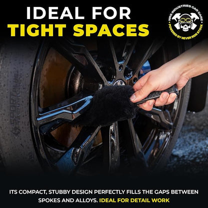 Wheel & Tire Cleaning Brush | Heavy-Duty Bristles | Deep Clean Tires, Rims, Wheel Wells & Engine Bays | Safe on All Finishes | Non-Slip Ergonomic Grip | Scratch Free