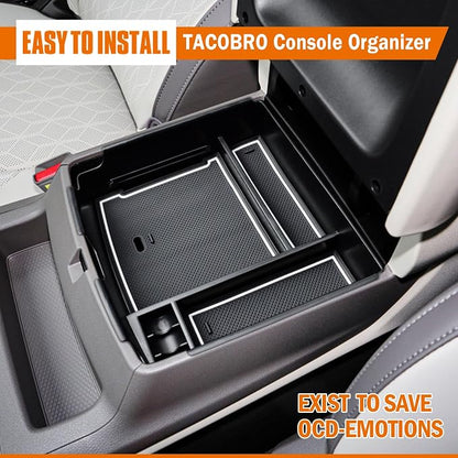 TACORBO Center Console Tray Compatible with Kia Carnival 2026 2025 2024 2023 2022 Accessories Insert Tray, KA4 MPV Armrest Secondary Storage Box, White Trim