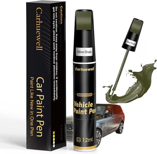 Green Touch Up Paint for Cars, Auto Car Paint Touch Up Paint Pen for Deep Scratches, Car Scratch Repair Pen, Quick and Easy Solution to Repair Minor Automotive Scratches (Olive Drab)