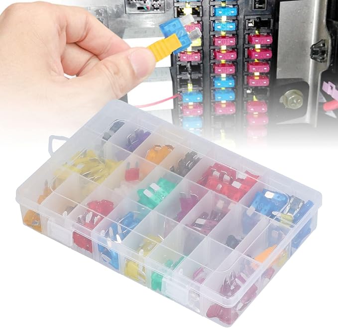 Sonew 300Pcs Car, Automotive Medium Small PES Replacement Kit with 32V, Easy Identification, Transparent Storage Box, Protect Vehicles