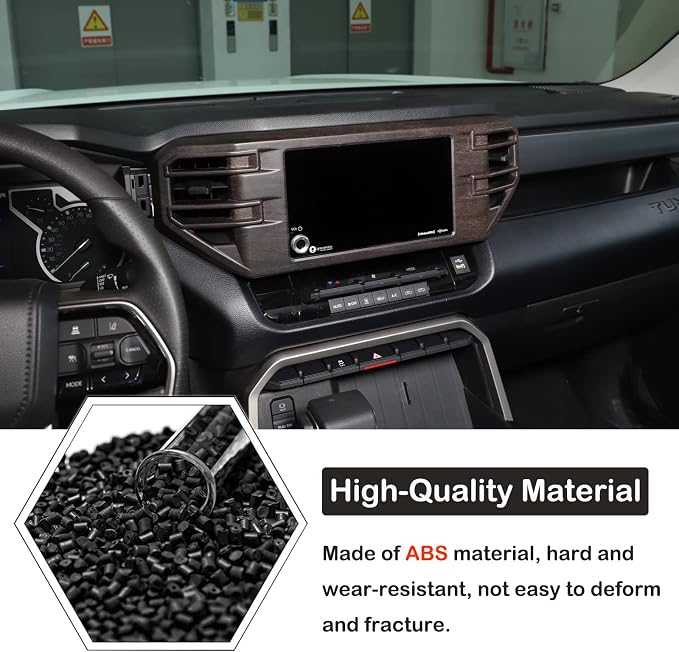 Aunginsy Center Console Air Outlet Trim Cover Compatible with Toyota Tundra/Sequoia 2022-2026, Air Conditioning A/C Vent Panel Large Frame Decorative Cover Protector ABS Accessories, For 8-inch Screen
