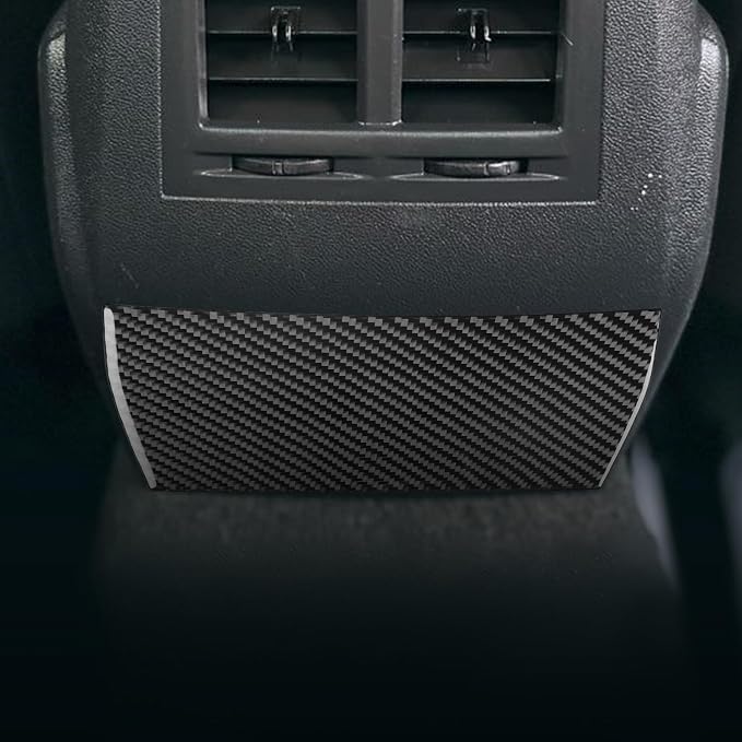 Real Quality Carbon Fiber Trim Car Rear Center Console Bottoms Sticker Decor Compatible with Dodge Charger 2008 2009 2010 Interior Accessories Decal Black