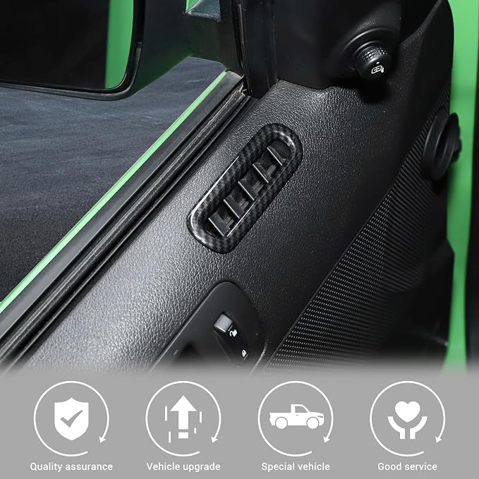 Jimen Compatible with Ford Mustang 2010-2014, Car Interior Door Side AC Vent Outlet Cover Trim (Carbon Fiber)