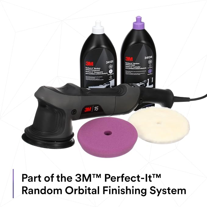 3M Perfect-It Random Orbital Foam Compounding Pad, 5"/130 mm, White, 34122, for Automotive Compounding and Polishing