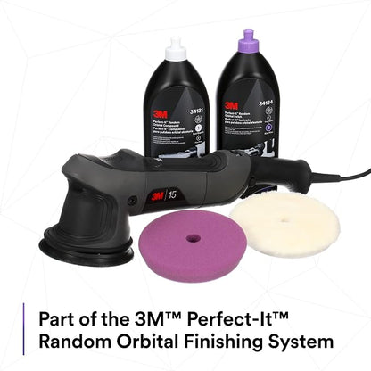 3M Perfect-It Random Orbital Foam Compounding Pad, 5"/130 mm, White, 34122, for Automotive Compounding and Polishing