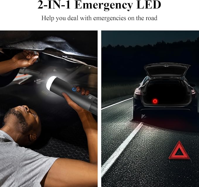 Handheld Vacuum Cordless - 17000Pa Car Vacuum Cleaner High Power with LED/SOS Light, 120W Mini Portable Rechargeable Vacuum Cleaner for Car Home Office Pet Hair