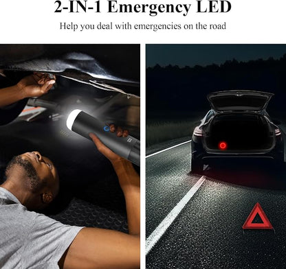 Handheld Vacuum Cordless - 17000Pa Car Vacuum Cleaner High Power with LED/SOS Light, 120W Mini Portable Rechargeable Vacuum Cleaner for Car Home Office Pet Hair