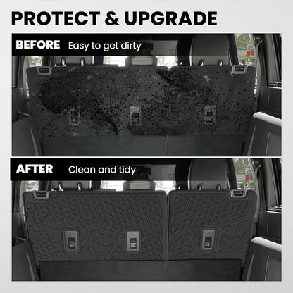 LASFIT Rear Back Seat Cover for Ford Bronco 4-Door 2021-2026 TPE Backrest Mats All Weather Protector Waterproof Split-Seat Design Liner Non-Slip Easy Clean, Bronco 4 Door Accessories