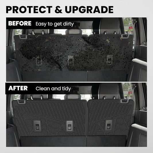 LASFIT Rear Back Seat Cover for Ford Bronco 4-Door 2021-2026 TPE Backrest Mats All Weather Protector Waterproof Split-Seat Design Liner Non-Slip Easy Clean, Bronco 4 Door Accessories