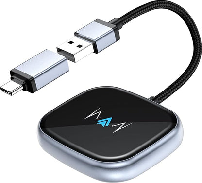 Wireless Auto Adapter, Wireless Carplay Adapter, Latest NFC Touchscreen Connectivity, Plug-and-Play for Android Devices (Android 11 and Above)