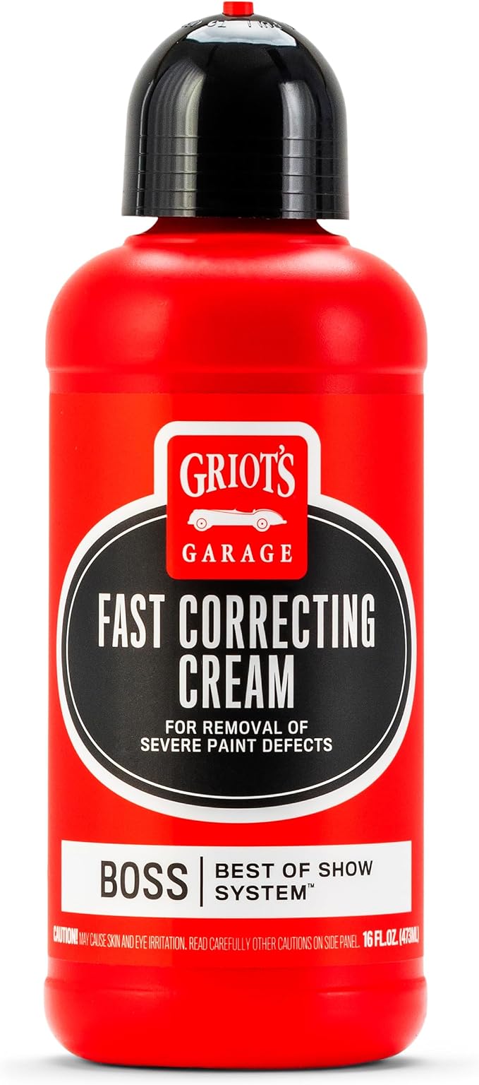 Griot's Garage BOSS Fast Correcting Cream for Car Polishing and Detailing, Swirl, Scratch Remover for Vehicles, 16oz