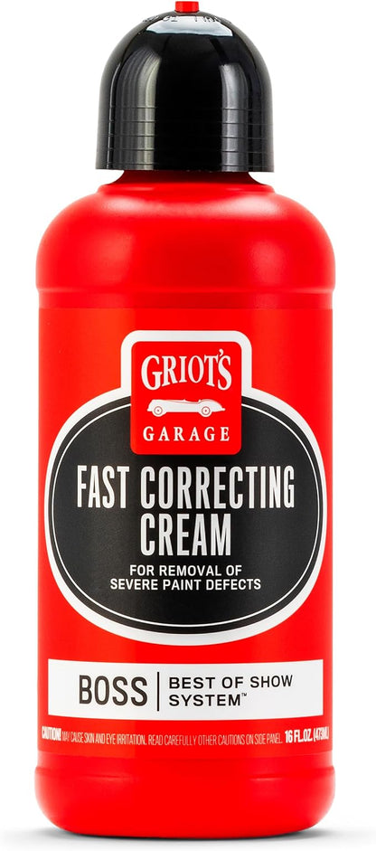 Griot's Garage BOSS Fast Correcting Cream for Car Polishing and Detailing, Swirl, Scratch Remover for Vehicles, 16oz