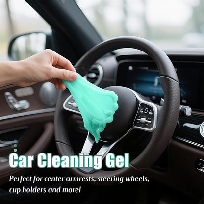 ASFSKY Car Cleaning Gel (Green,Magnolia) Cleaning Putty Universal Dust Cleaning Car Interior Cleaner Keyboard Dust Remover Car Slime Gifts for Women Girl Men（1 Pack）