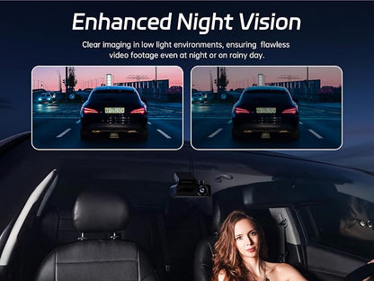 Pelsee P1 Duo 4K Dash Cam Front and Rear, 64GB SD Card, 4K+1080P Dual Dash Camera for Cars, Wi-Fi & App Control, 1.5’’IPS Display Car Camera, Voice Control, Night Vision, 24H Parking Mode, G-Sensor