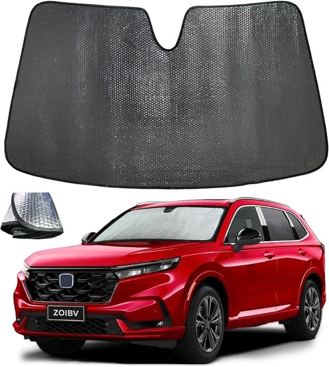 Car Windshield Sun Shade for Honda CRV 2023-2026, 5-Layer Bubble Foldable Thicken Front Window Sunshade Sun Visor Protection CR-V Accessories - Blocks Heat & UV Rays Keep Car Cooler