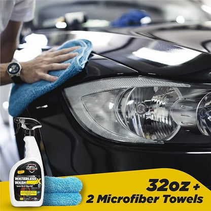 Waterless Wash X-Car Detailing, 128 oz Concentrate | No Water Necessary, Quick Detailer for Any Vehicle, Spray On & Wipe Off, Use in Garage, at Work, or Anywhere