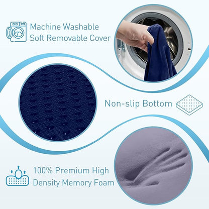 BlissTrends Extra Thick Seat Cushion for Office Chair & Car Seat, Blue | Tailbone & Sciatica Relief, Ergonomic Support, High-Density Memory Foam, Comfort for Extended Sitting
