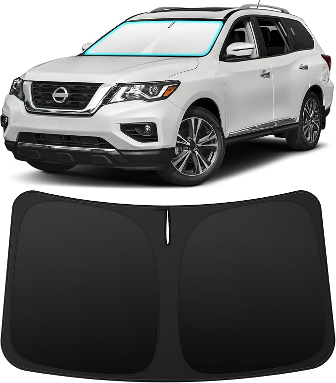 INSAUTO Custom Fit Windshield Sun Shade Accessories for Nissan Pathfinder 2013-2020, Foldable Front Window Sunshade, UV & Heat Reflector, Keeps Interior Cool, Includes Storage Bag