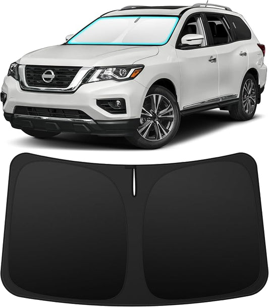 INSAUTO Custom Fit Windshield Sun Shade Accessories for Nissan Pathfinder 2013-2020, Foldable Front Window Sunshade, UV & Heat Reflector, Keeps Interior Cool, Includes Storage Bag