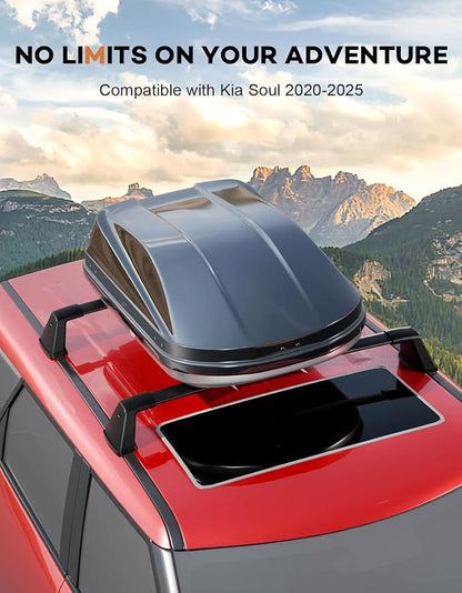 Wonderdriver Lockable 220lbs Roof Rack Cross Bars Compatible with Kia Soul 2020-2026 (Without Side Rails),Heavy Duty Aluminum Roof Rails Crossbars Cargo Canoe Black Rooftop Cargo