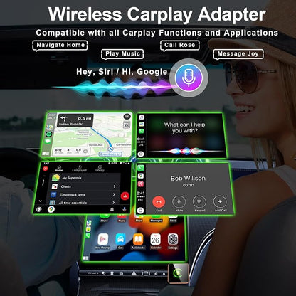 Wireless CarPlay Adapter 2026 Upgraded, 2-in-1 Adapter Converts Wired to Wireless Dongle, 5GHz WiFi Auto-Connection, Plug & Play for Cars with Factory Wired CarPlay/Android Auto (Orange)