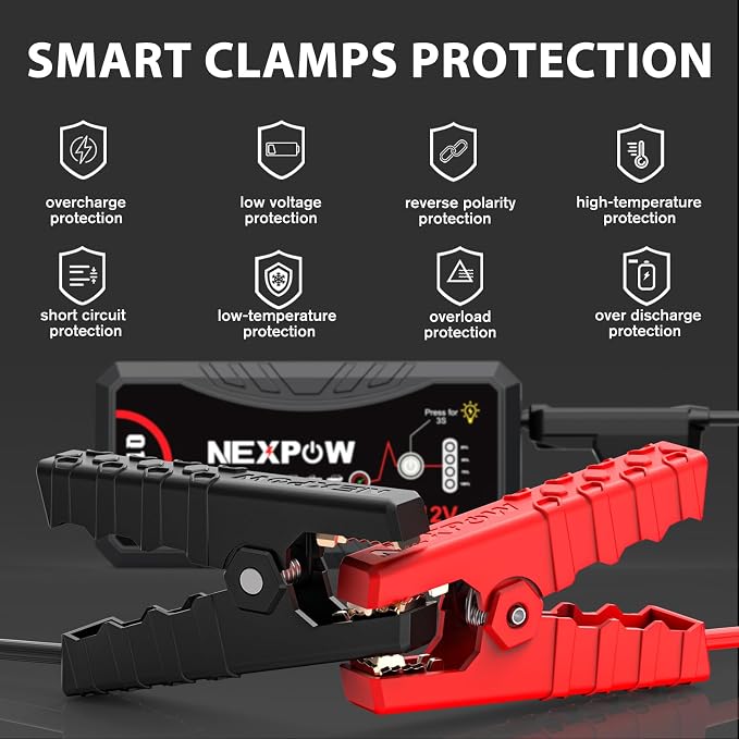 NEXPOW Car Jump Starter 2026 Upgraded Car Battery Jump Starter Pack 3000A Peak for Up to 9.0L Gas and 7.0L Diesel Engine 12V Auto Battery starter Jumper Cables Portable Lithium Jump Box with USB QC3.0