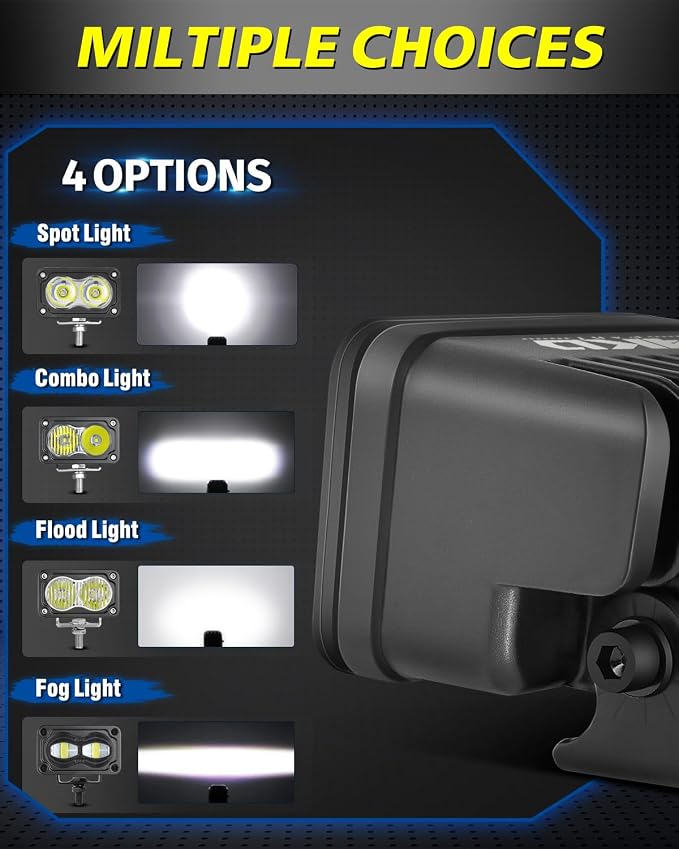 3 Inch SAE LED Fog Lights 40W DOT Approved Mini LED Light Pods Street Legal Cut-Off Low Beam Small Offroad Lights Fog Pods Lights 2 Packs for Trucks Pickup Motorcycle Dirt Bike SUV UTV ATV