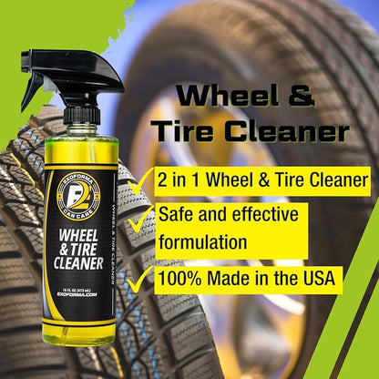 ExoForma - 4-Pack Bundle - Permashine Tire Coating & Dressing, Wheel & Tire Cleaner, Wheel & Tire Brush, Premium Microfiber Applicator - Remove Dust, Dirt, & Grime and Experience Lasting Shine