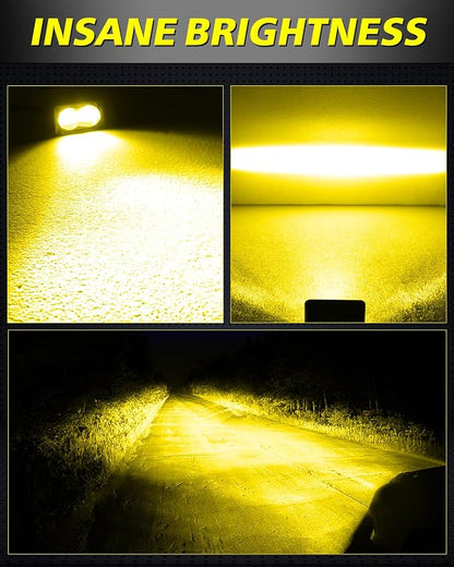 3 Inch SAE Fog Lights 40W CREE Yellow LED Pods Cut-Off Low Beam DOT Approved Fog Lights Yellow Small Offroad Lights 2 Packs for Truck Pickup Motorcycle Dirt Bike SUV UTV ATV