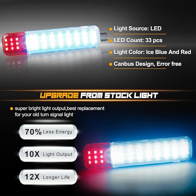 NDRUSH LED Interior Door Light Door Panel Courtesy Light Ice Blue Step Light Assembly Compatible with 1999-2006 Silverado/Sierra 1500 Yukon 1995-1999 C1500 C2500 C3500 2001-2006 3500 2500HD