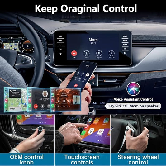 Wireless CarPlay & Android Auto Car Adapter 2 in 1 for Wired Cars - Faster Connection, Plug & Play - Fit for Apple iPhone iOS 10+ Android