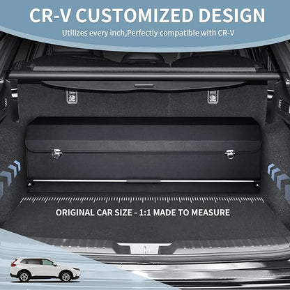Car Trunk Organizer for Honda CR-V 2017-2022, Collapsible Sturdy Trunk Storage Container with Lid and Handle Large Leather Car Trunk Storage (Black, 39.7 x 11.4 x 12.2in)