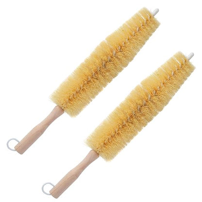 Nanoskin 2-Pack Ultra-Efficient 17" Long Spoke, Wheel, and Engine Detailing Brushes with Rust Proof Plastic Coated Wire - Flexible, Scratch-Free Bristles, Deep Cleaning for Cars, Trucks, Motorcycles