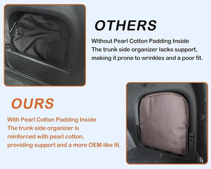 For 2019-2025 Toyota RAV4&RAV4 Hybrid 600D Wear-Resistant Oxford Fabric Trunk Organizer Pocket Bag, Trunk Cubby Storage Bag, Cargo Side Pocket, 5th Gen RAV4 Trunk Upgrade Accessories - Black-Brown