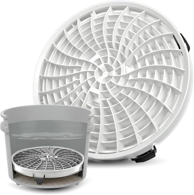 DETAIL GUARDZ Dirt Lock Car Wash Insert – Bucket Filter for 3–8 Gallon Round Pails – Traps Debris, Prevents Swirl Marks – Self-Locking Rubber Grips, Venturi Flow, Cleaning Tool (White)