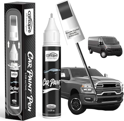 Granite Crystal Metallic(PAU/LAU) for Ram Touch Up Paint Pen, 2 in 1 Car Scratch Remover with Pen Tip and Brush, Precise Color Match for Car Paint Scratch Repair, Quickly and Easily Fix Chips and Nicks