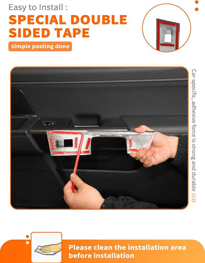 Savadicar Carbon Fiber Interior Accessories - Door Window Button Panel Trim Cover for Ford F150 (2021-present) - Premium Texture Interior Decor Upgrade Kit, 4-Piece Set