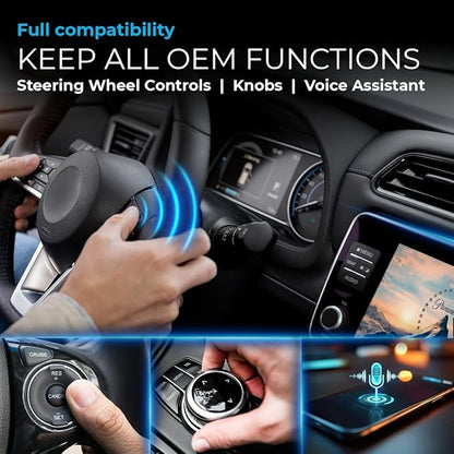 AUTOSKY AI Box Lite Flex – Wireless CarPlay & Android Auto Adapter with Selectable Streaming Apps (Netflix, Hulu, Disney+, Prime Video & More) – Plug & Play, Touchscreen Required