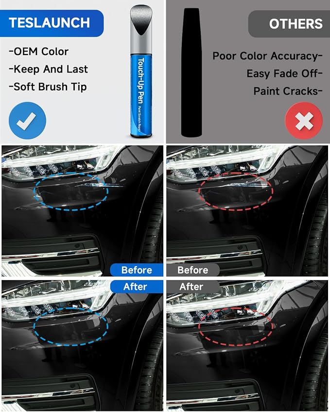 717 Onyx Black Metallic Touch Up Paint Compatible with Volvo Exact Match Touch Up Paint Car Scratch Repair
