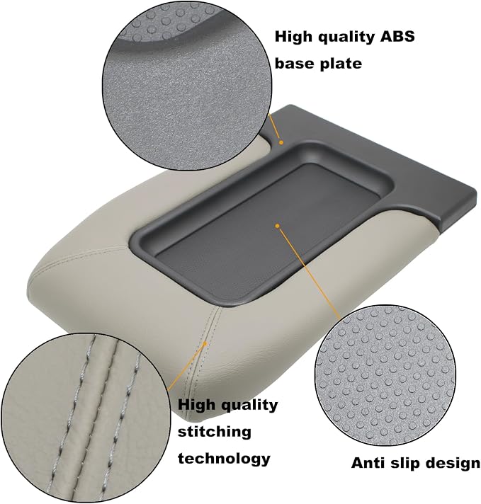 NHILES Center Console Lid Replacement Kit for 1999 2000 2001 2002 2003 2004 2005 2006 2007 Silverado/Avalanche/Suburban/Sierra/Yukon Replaces Number 19127364, 19127365, 19127366 (Light Gray)